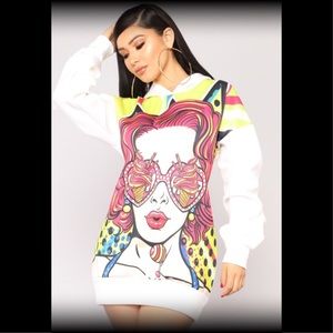 💋💦💋I Love Ice Cream Hooded Dress - White